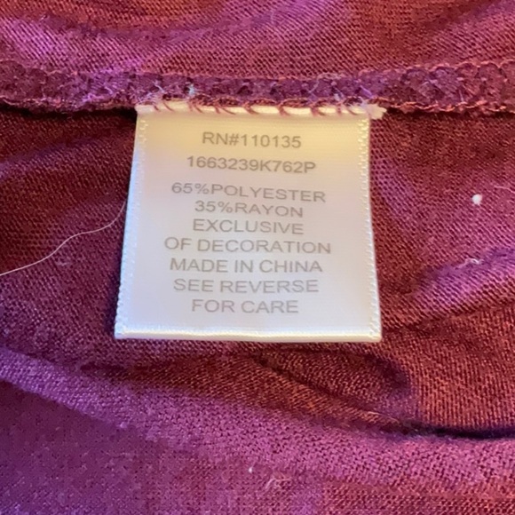 Beautees Burgundy Love Tee with Lace Sleeves - Picture 9 of 10